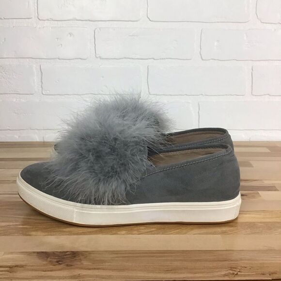 STEVE Madden flats loafers grey feathers size 8.5 - Picture 15 of 15
